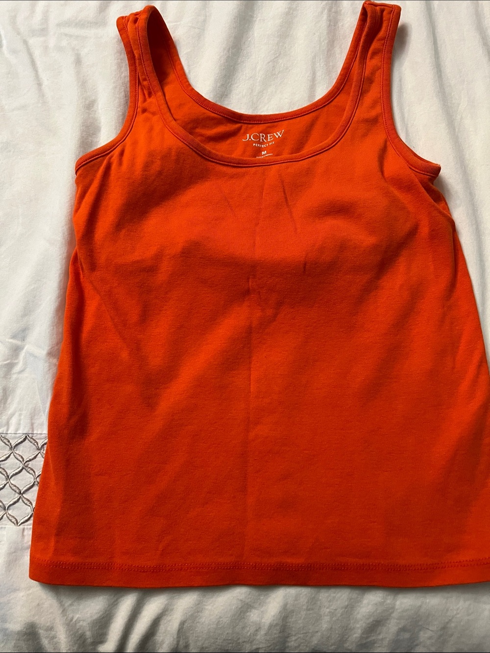J. Crew Women's Vibrant Orange Scoop-Neck Tank built in bra
